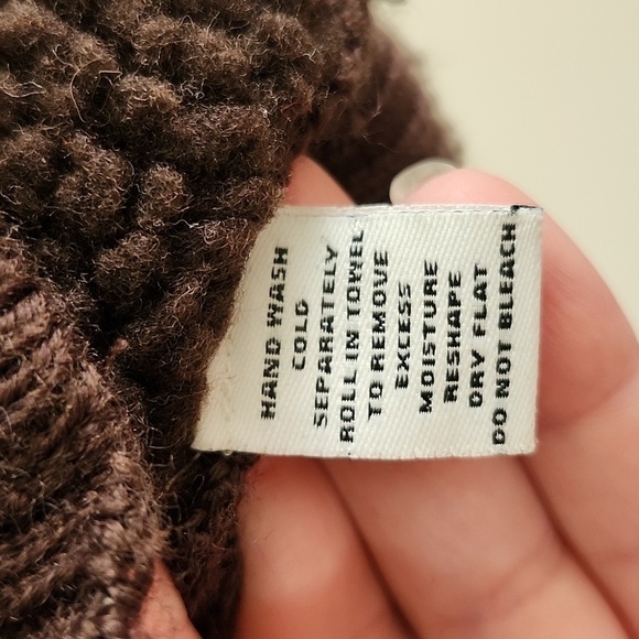 Style & Co brown wool blend full zip faux suede sweater fall staple ribbed Large - Picture 6 of 7